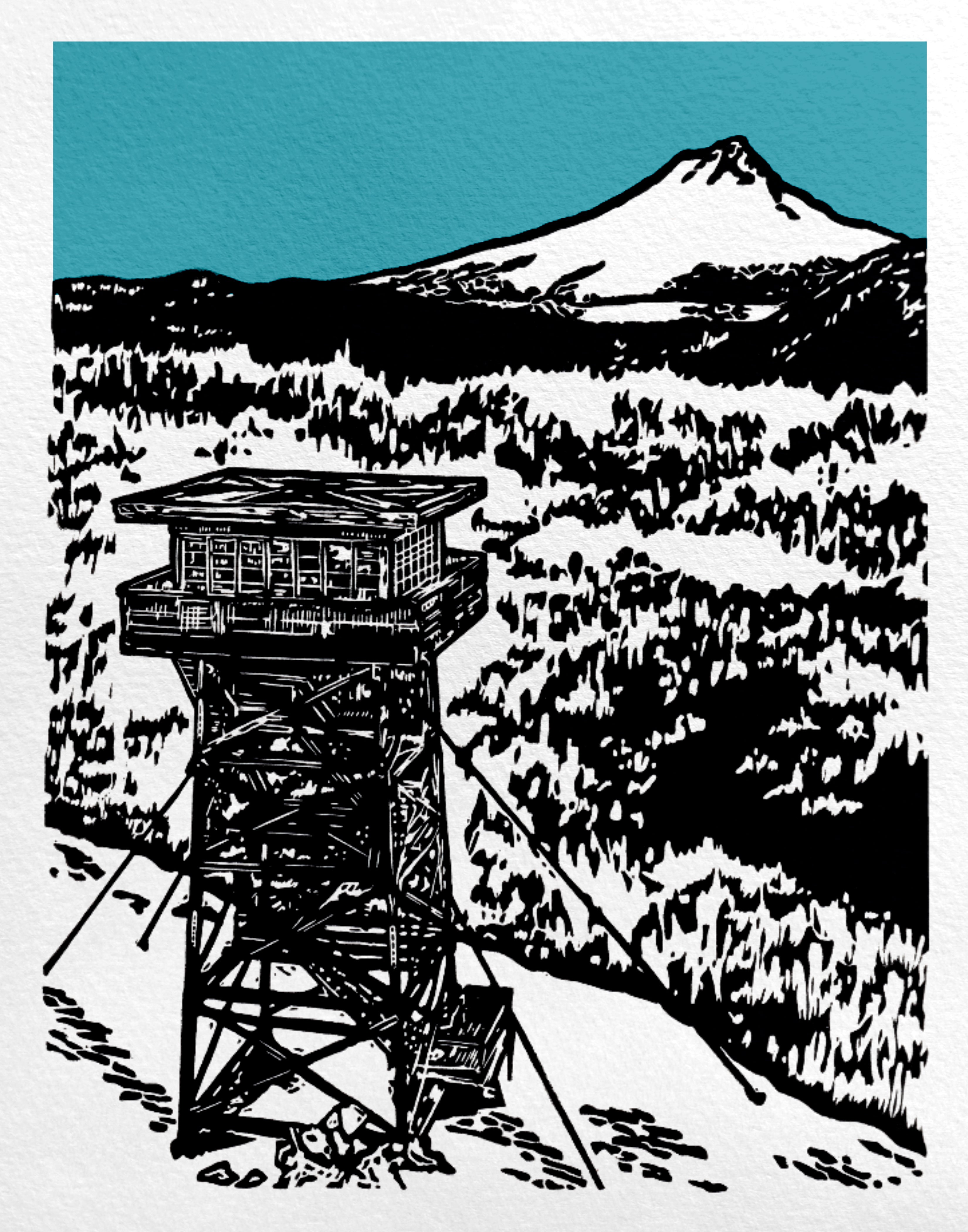 5 Mile Butte Lookout - (Art Print)
