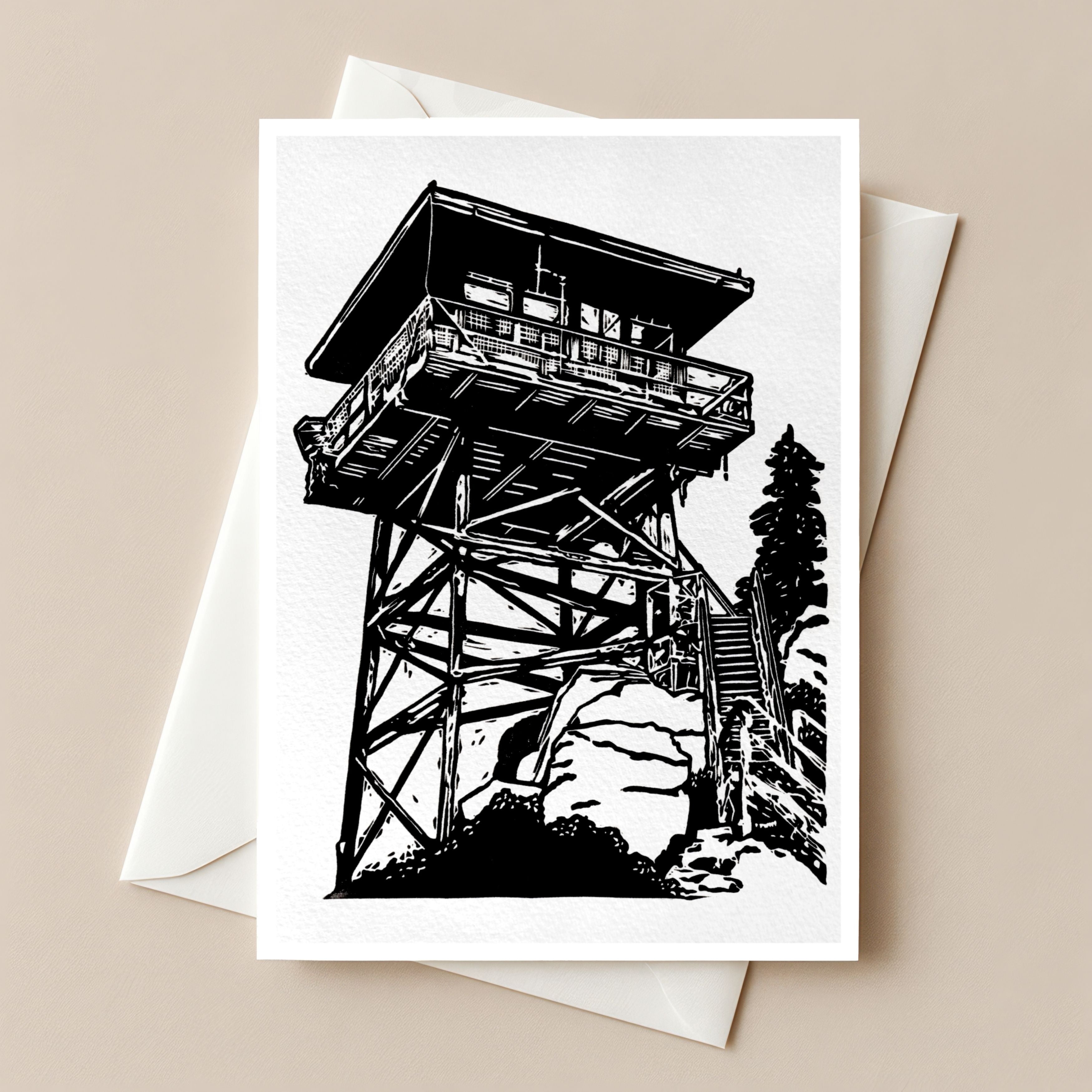 Odell Butte Lookout BW Cards