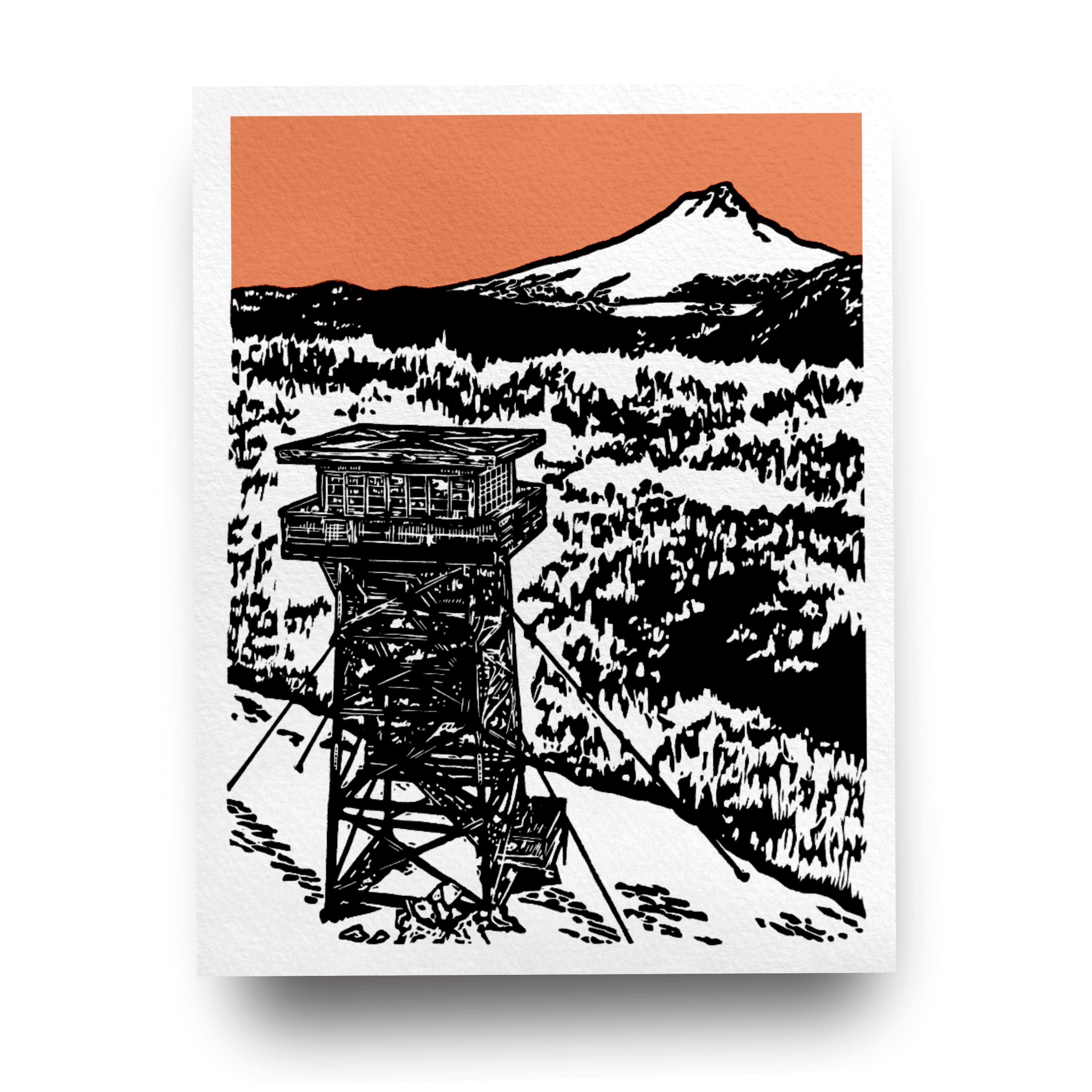 5 Mile Butte Lookout - (Art Print)